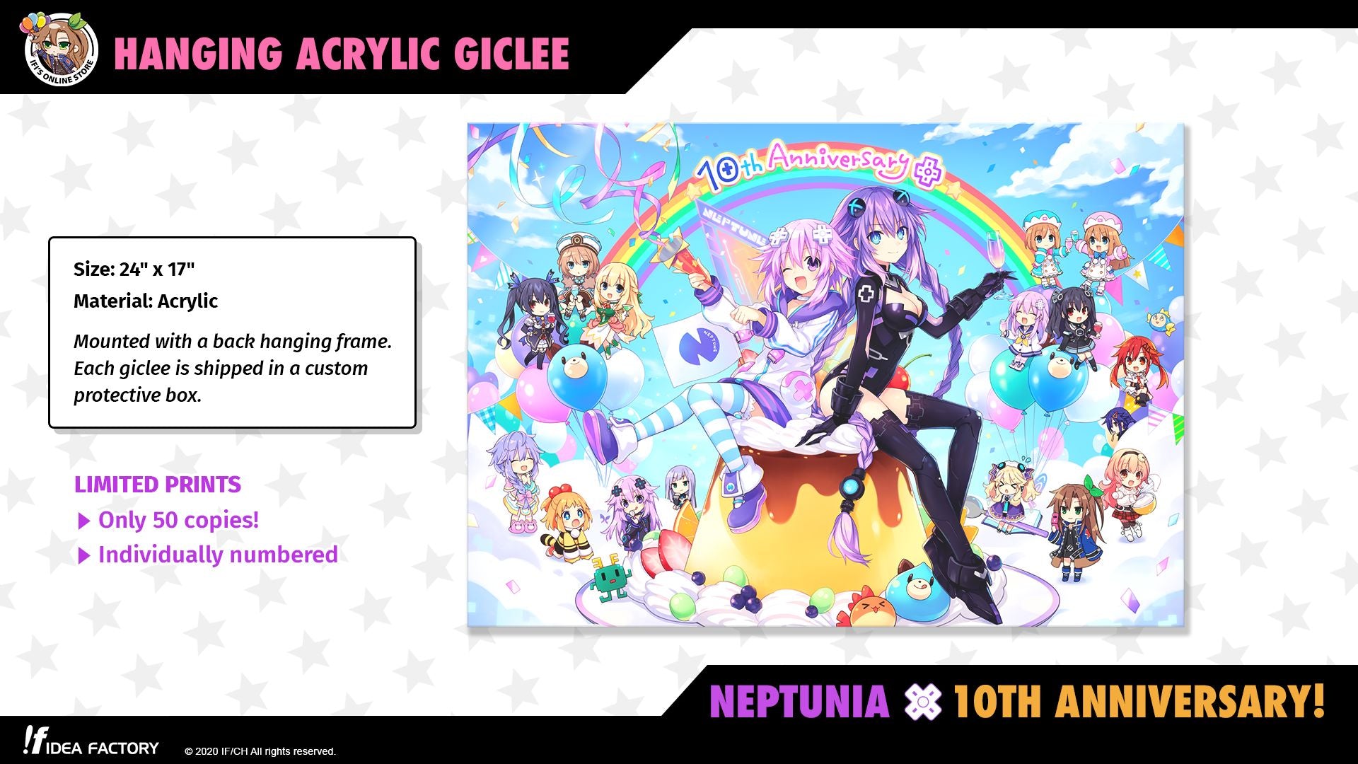 24" x 17" Acrylic Giclee - Neptunia 10th Anniversary - NON-NUMBERED