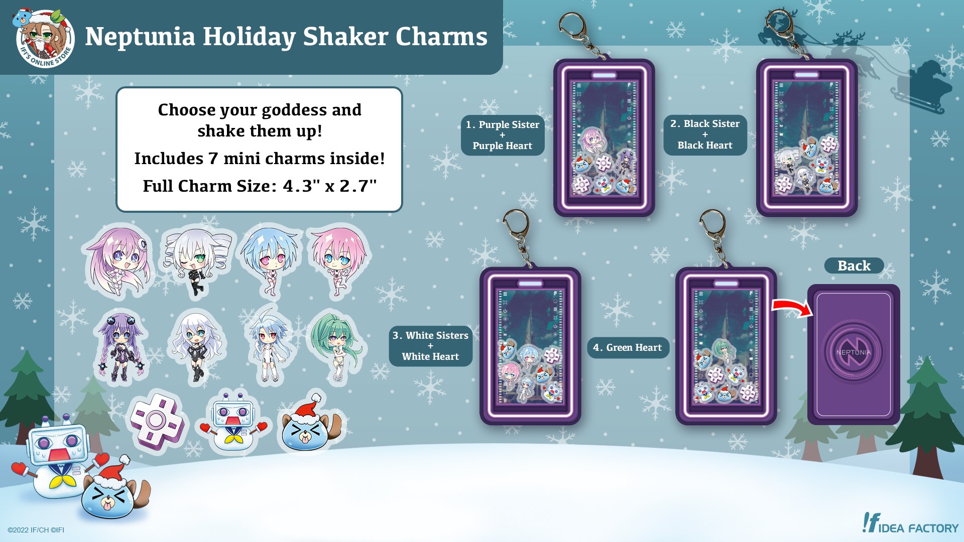 Neptunia Holiday Shaker Charms