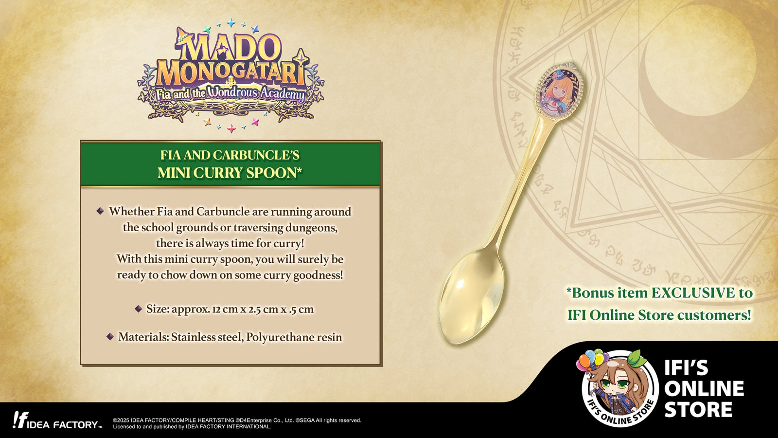 IFI Online Store Bonus Item: MADO MONOGATARI: Fia and the Wondrous Fia and Carbunkle's Mini Curry Spoon